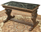 Antique Table, Coffee, Renaissance Style Figured Carved Marble-Top, Gorgeous!! - Old Europe Antique Home Furnishings