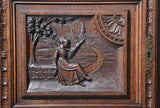 Antique Server, Breton Style Figural Carved Server / Buffet, 1800's / 1900's!! - Old Europe Antique Home Furnishings