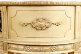 Antique Bed, Full Size, and Nightstand French Style Satinwood, Painted, 1930's, Gorgeous Set - Old Europe Antique Home Furnishings