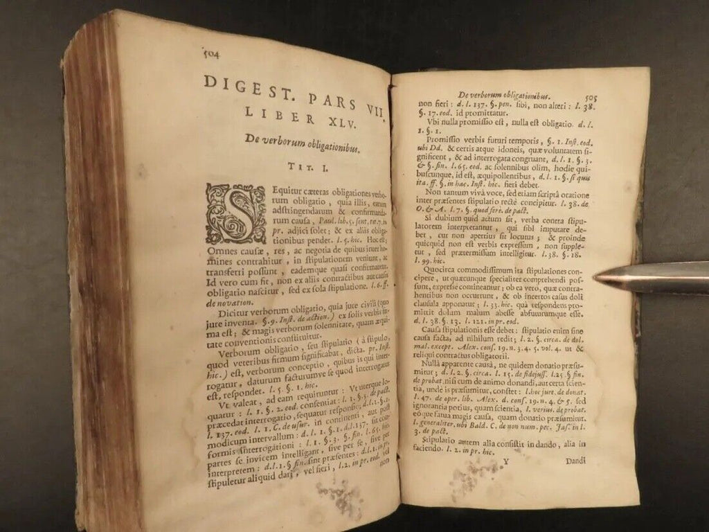 Antique Books, Law 1664, Dutch Corvinus DIGEST Aphorisms Roman Jurispr ...