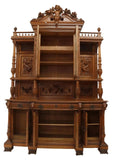 Antique Sideboards, Monumental, Renaissance Revival Walnut, Pair, Carved, 1800s - Old Europe Antique Home Furnishings