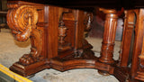 Antique Table, Dining, Massive French Renaissance Revival, Carved Walnut, 1800s! - Old Europe Antique Home Furnishings