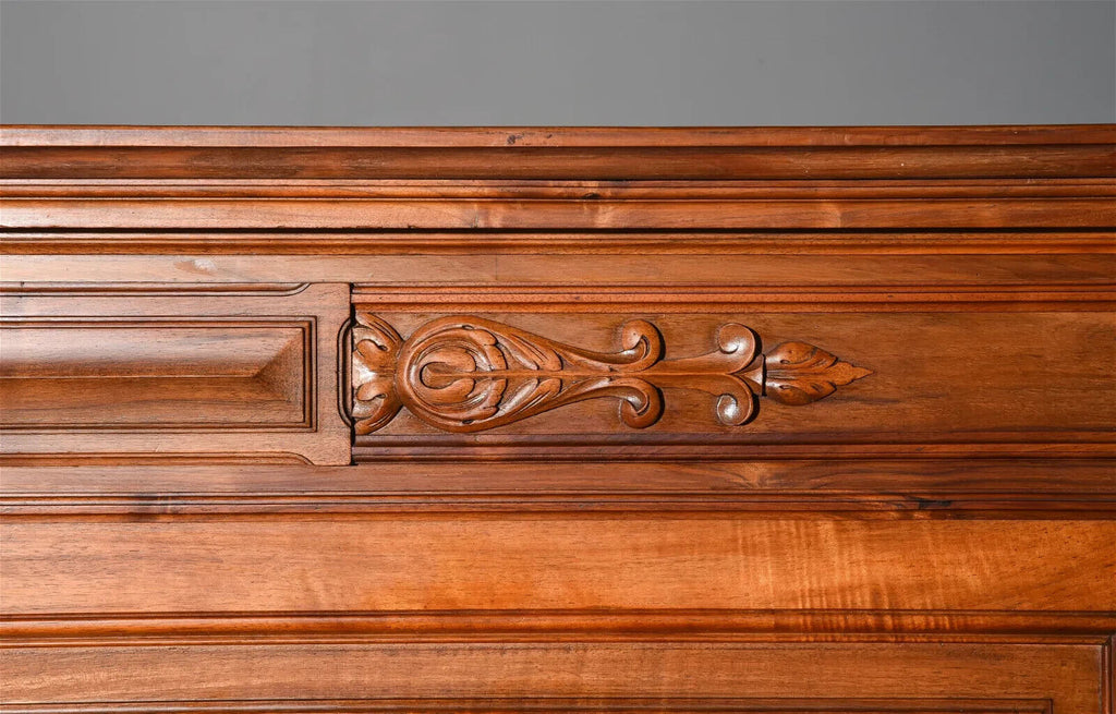 Antique Bed, Nightstand, Louis XVI Style, Walnut, w/ Rails & Marble Top ...