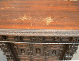 Antique Cupboard, Cabinet, Heavily Carved Continental Court, 17-18th C., Gorgeous!! - Old Europe Antique Home Furnishings