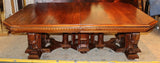 Antique Table, Dining, Massive French Renaissance Revival, Carved Walnut, 1800s! - Old Europe Antique Home Furnishings