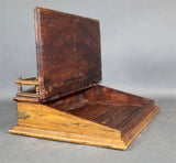 Antique Desk, Slant Front Lift Top Portable Desk, Brass Writing, Inkwell, 1800's!! - Old Europe Antique Home Furnishings