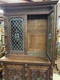 Antique Sideboard, Buffet Server, Dutch Stained Glass Sideboard, Foliage, 1800s! - Old Europe Antique Home Furnishings