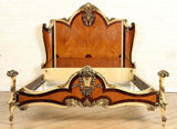 Antique Bed, Full Size, and Nightstand French Style Satinwood, Painted, 1930's, Gorgeous Set - Old Europe Antique Home Furnishings