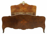 Antique Bed, Louis XV Italian Renaissance Revival Carved Walnut, Parcel Gilt, 1900's! - Old Europe Antique Home Furnishings