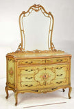 Antique Bedroom Suite, Bed and Dresser, Venetian Louis XV Style Paint Decorated, Gorgeous! - Old Europe Antique Home Furnishings
