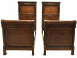 Antique Beds, French Empire Two, Pair, French Style Mahogany Beds, Early 1900s - Old Europe Antique Home Furnishings