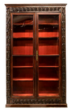 Antique Bookcase / Cabinet, Display French Renaissance Revival, Walnut, 1800s!! - Old Europe Antique Home Furnishings