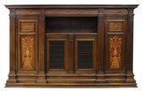 Antique Bookcase, Italian Renaissance Revival, Walnut Monumental Vintage, 1900's - Old Europe Antique Home Furnishings
