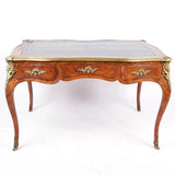 Antique Bureau Plat, Desk, Louis XV Kingwood, Gilt, Green, Circa 1760, 18th C!! - Old Europe Antique Home Furnishings