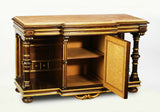 Antique Cabinet, French Marble Top Cabinet, Hand Painted Door, Early 1900's!! - Old Europe Antique Home Furnishings