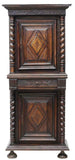 Antique Cabinet, French, 18th C., Twist Columns & Foliate Carved, 1700's!! - Old Europe Antique Home Furnishings