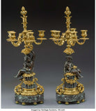 Antique Candelabra, Gilt & Patinated Bronze, Napoleon III, 1800s, Gorgeous Pair - Old Europe Antique Home Furnishings