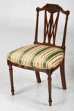 Antique Chairs, Dining, Silk, Set of Six, Edwardian Paint Decorated, Early 1900s!! - Old Europe Antique Home Furnishings