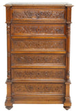 Antique Chest of Drawers, Italian Marble-Top, 6 Drawers, Walnut, 1800s!! - Old Europe Antique Home Furnishings