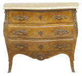 Antique Commode, Floral Marquetry, Louis XV Style Marble-Top Bombe, 20th C.!! - Old Europe Antique Home Furnishings