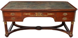 Antique Desk, Bureau, Plat, French Empire Style, Mahogany, Gilt Mounts, 1800s - Old Europe Antique Home Furnishings