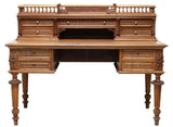 Antique Desk, Writing, French Henri II Style, Carved, Walnut, Bureau, 1800s!! - Old Europe Antique Home Furnishings