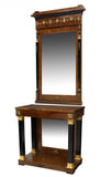 Antique Empire Console, Pier Mirror, Continental, Gilt Bronze, Ormolu, 1800's - Old Europe Antique Home Furnishings