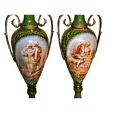 Antique Garnitures, Porcelain and Bronze, Pair, Artist signed, "Licar", 14 Ins! - Old Europe Antique Home Furnishings