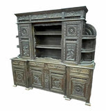 Antique Hutch, Brittany, Breton, Carved Oak, Display, Storage, 19th C., 1800s!! - Old Europe Antique Home Furnishings