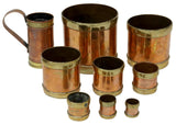 Antique Kitchen Measures, Pewter and Copper, 16 Pieces, Various Items, Bombay! - Old Europe Antique Home Furnishings