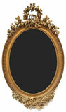 Antique Mirror, Wall, French Louis XVI Style Giltwood, Oval, 1800's, Gorgeous! - Old Europe Antique Home Furnishings
