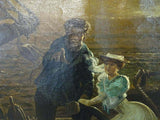 Antique Painting, M. Shepard. Oil on Canvas, "The Parting" 26 in X 30 in, Frame - Old Europe Antique Home Furnishings