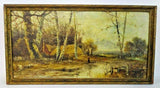 Antique Paintings, Oil On Canvas, Forest Landscapes, Signed, Pair, Set of Two!! - Old Europe Antique Home Furnishings