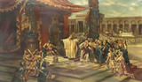 Antique Painting, Oil, After Schussele King Solomon & The Iron Worker, 1800s! - Old Europe Antique Home Furnishings