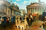 Antique Painting, Oil, Massive, Gilt Framed, "Royal Procession", 1900's! - Old Europe Antique Home Furnishings