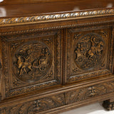 Antique Server, Sideboard, Monumental Continentall Renaissance Revival Carved Oak!! - Old Europe Antique Home Furnishings