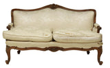 Antique Settee, Louis XV Style Carved, Upholstered Sofa, Mahogny Vintage / Antique - Old Europe Antique Home Furnishings