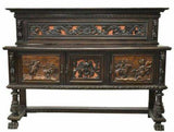 Antique Sideboard Cabinet Display, Italian Renaissance Revival Carved, 1900's! - Old Europe Antique Home Furnishings