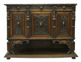Antique Sideboard Italian Renaissance Revival Marble-Top, Early 1900s, Gorgeous! - Old Europe Antique Home Furnishings