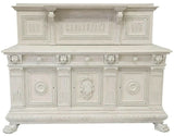 Antique Sideboard, Carved, Italian Renaissance Revival, Painted, Drawers, 20th! - Old Europe Antique Home Furnishings