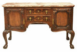 Antique Sideboard, Chippendale Style Marble-Top Oak Cabinet, Vintage / Antique! - Old Europe Antique Home Furnishings