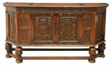 Antique Sideboard, Dining, Renaissance Revival Carved Oak, Early 1900s, Gorgeous - Old Europe Antique Home Furnishings
