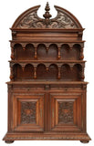 Antique Sideboard, Display, French Renaissance Revival Walnut, 1900's, Gorgeous! - Old Europe Antique Home Furnishings