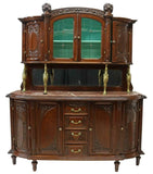 Antique Sideboard, Italian Art Nouveau Mahogany Swan, Gilt Metal, Early 1900's!! - Old Europe Antique Home Furnishings