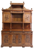 Antique Sideboard, Italian Renaissance Revival Carved Walnut, Figural, 1800s! - Old Europe Antique Home Furnishings