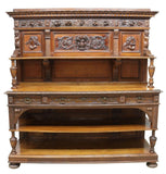 Antique Sideboard, Large Renaissance Revival Well-Carved Early 1900s, Handsome! - Old Europe Antique Home Furnishings