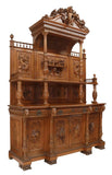 Antique Sideboards, Monumental, Renaissance Revival Walnut, Pair, Carved, 1800s - Old Europe Antique Home Furnishings