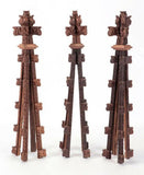Antique Spires, Carved Oak, Set of Three 3 Gothic Style C, Lighting, 1900's! - Old Europe Antique Home Furnishings