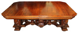 Antique Table, Dining, Massive French Renaissance Revival, Carved Walnut, 1800s! - Old Europe Antique Home Furnishings