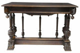 Antique Table, French Renaissance Revival Carved Walnut, Handsome, 1800's!! - Old Europe Antique Home Furnishings